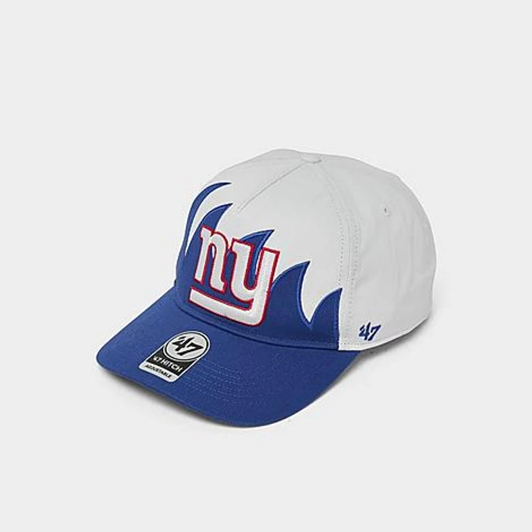 '47 New York Giants NFL HITCH Jagged Snapback Hat in White/Blue