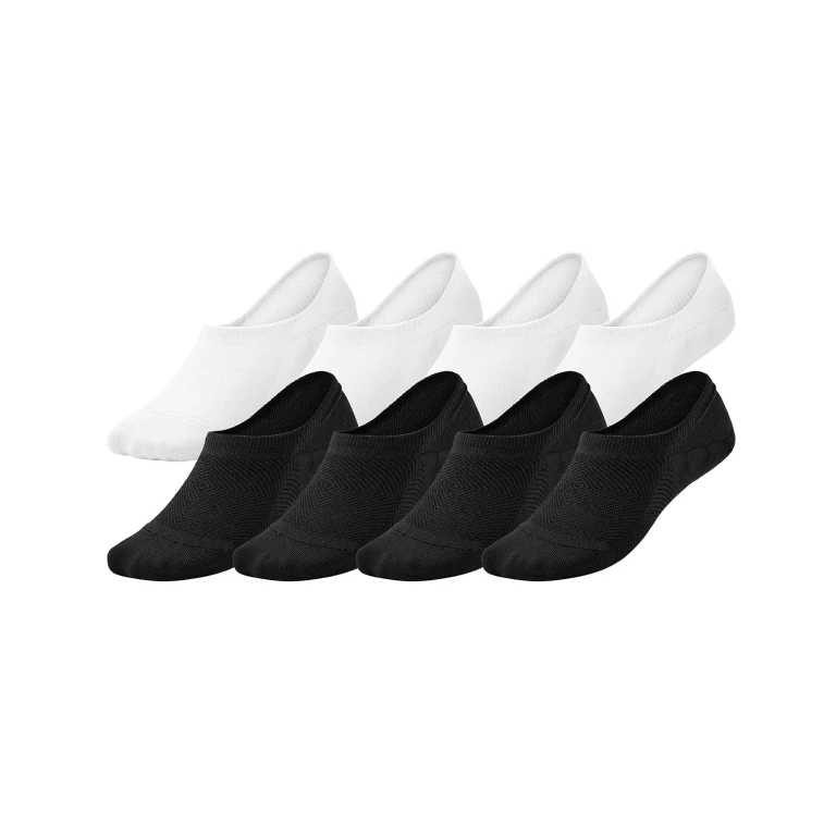 Women's 8-Pack Low Cut Liner Sock:- Black/White