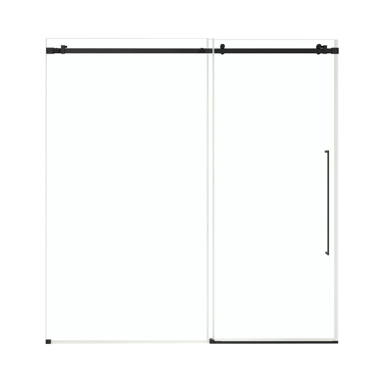 72 Gold Sliding Shower Door Matte Black:- Matte Black