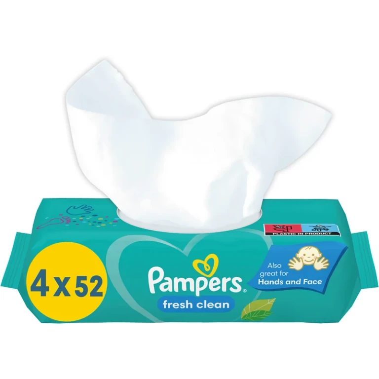 Fresh Clean Baby Wet Cleansing Wipes for Sensitive Skin 4x52pcs