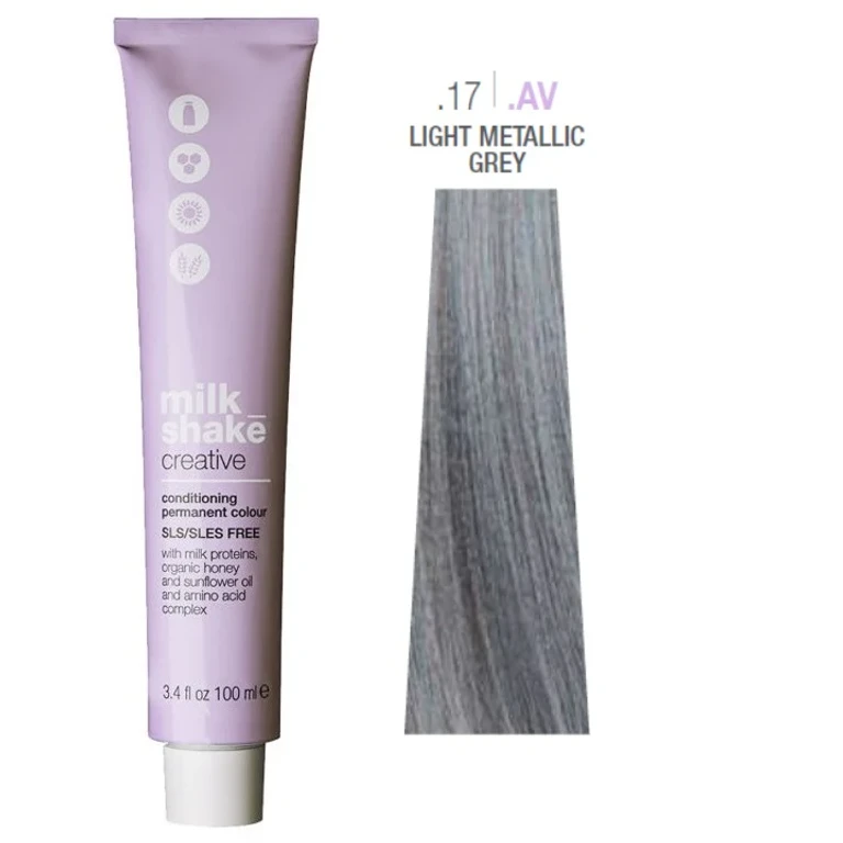 Creative without SLS/SLES permanent hair dye .17.AV light metallic gray 100 ml