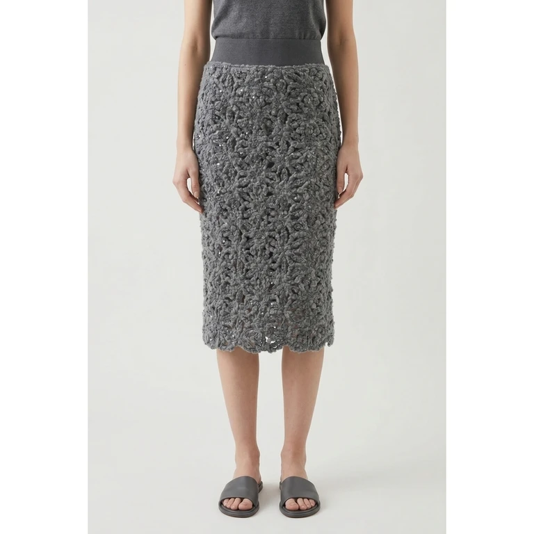 Womedium Grey Wool Pencil Skirt