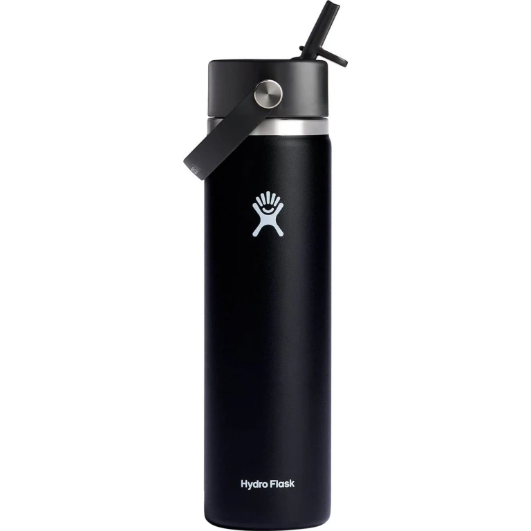 Wide Mouth Water Bottle with Flex Straw Cap 710ml