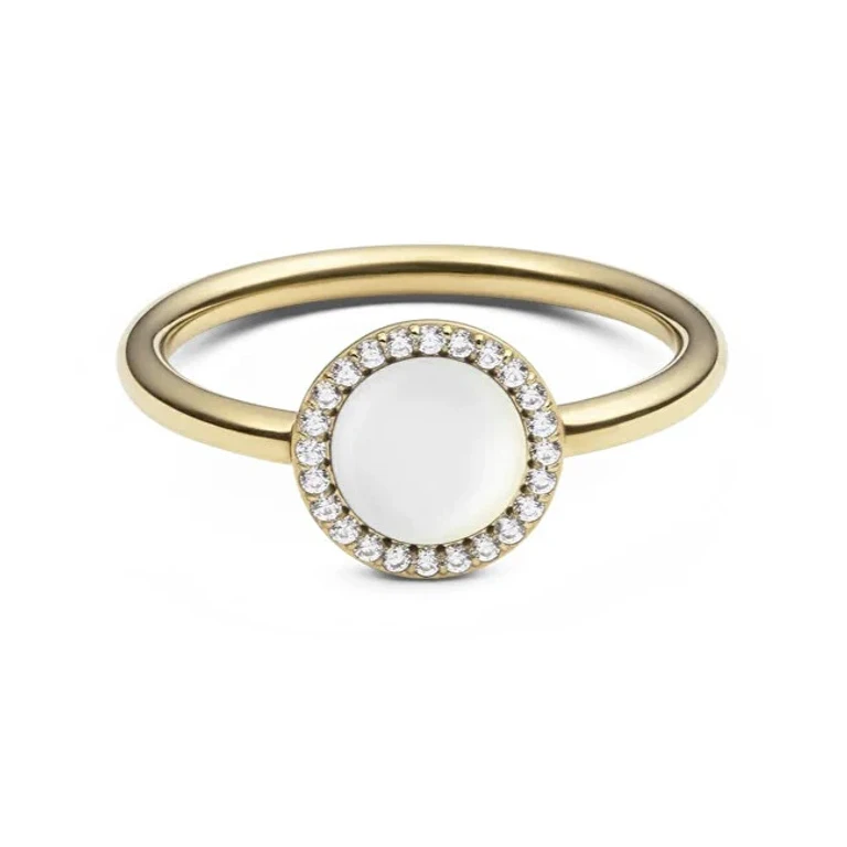 Audrey DW0040129 Gold Ring with Mother of Pearl and Crystals - Circumference: 54 mm