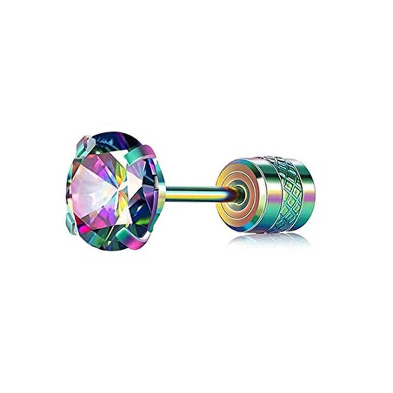 Single Dazzling Earring With Colored Zirconia Vhlle5096Cc