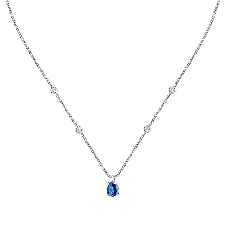 Elegante Silver Necklace With Zircons Tesori Saiw191