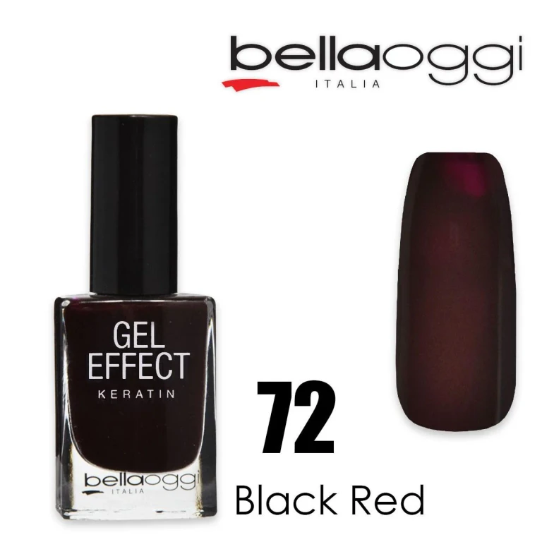 Gel-effect keratine nagellak - Zwart rood