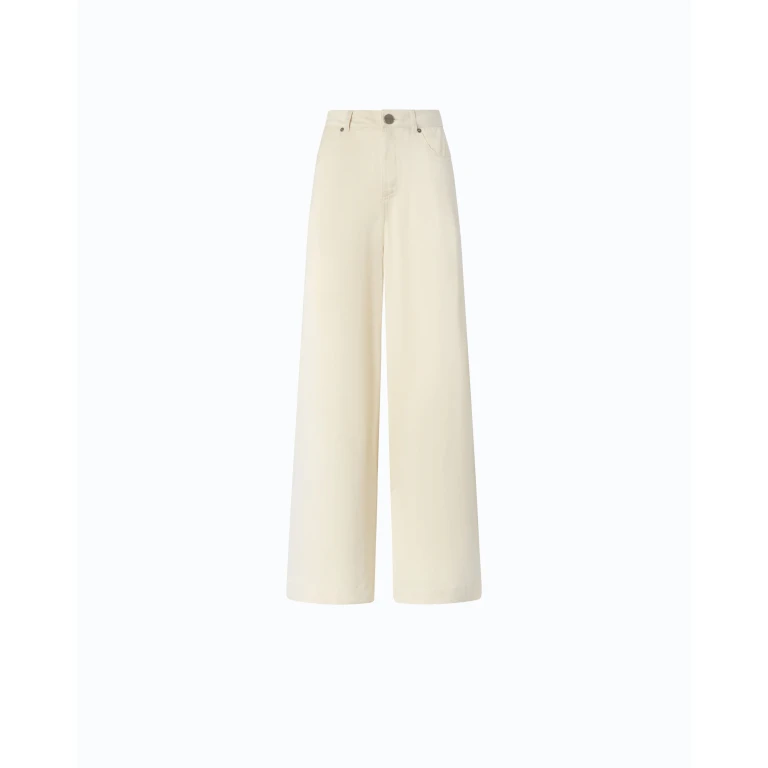 Pantalon palazzo en sergé peau de pêche - 36