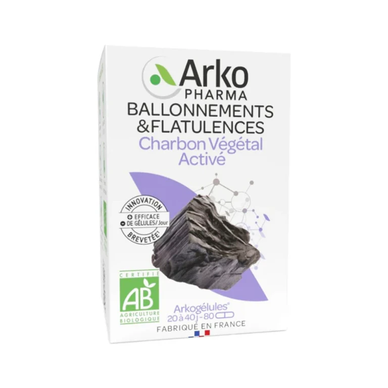 Arkocapsule Organic Vegetable Carbon 80 Capsules