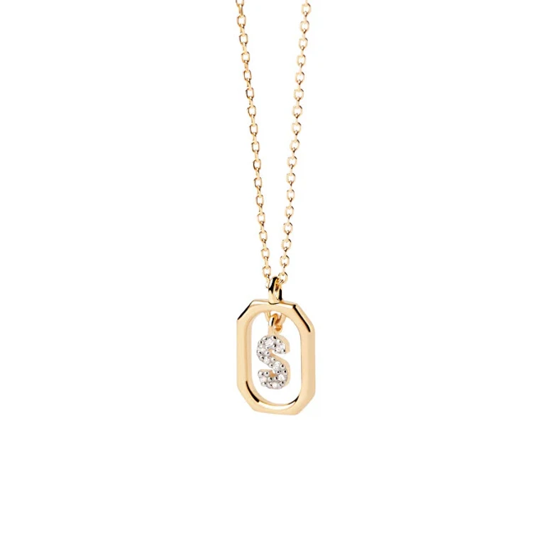 Charming Gold-Plated Necklace With Letter "S" Letters Co01-530-U (Chain, Pendant)