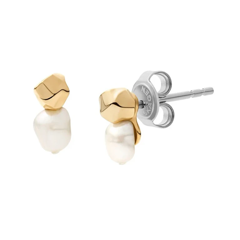 Delicious Button Earrings With Real Pearl Agnethe Skj1881710