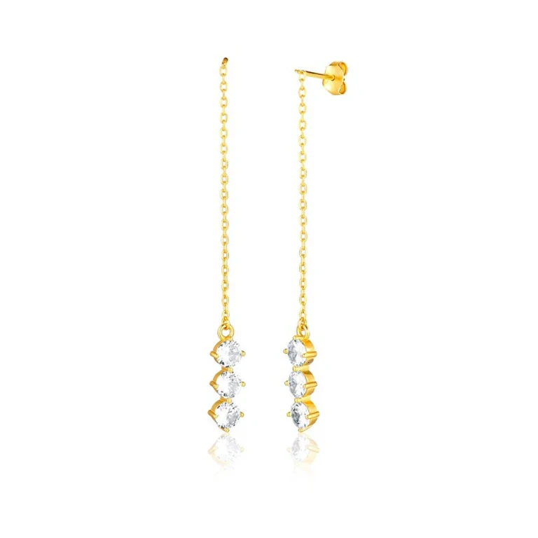 Unique Gold-Plated Earrings with Zirconia Svle1989Xh2Go00