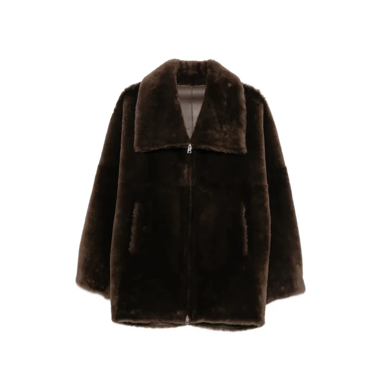 Giacca in shearling con zip