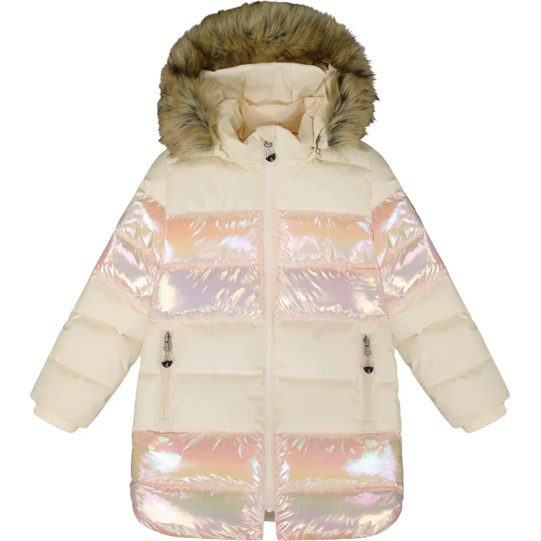 Long Metallic Puffy Coat - Big Girl