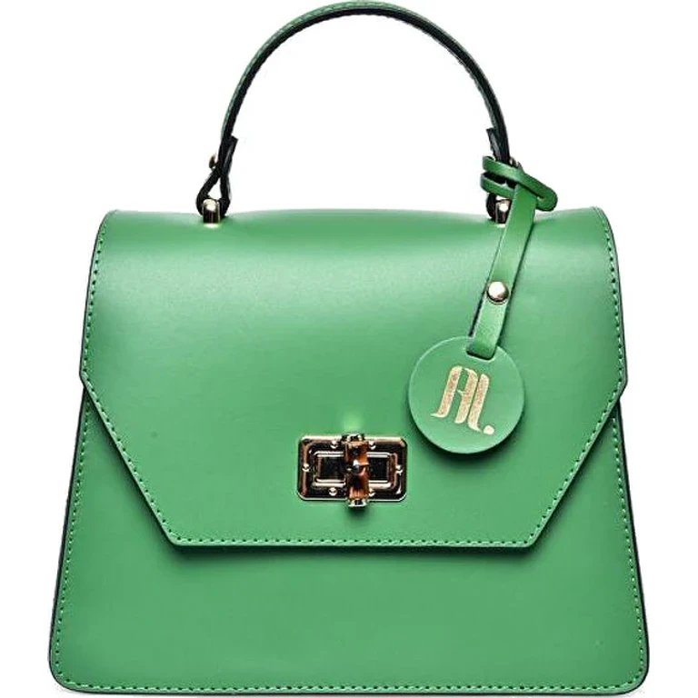 Women's Leather Crossbody Bag in color verde