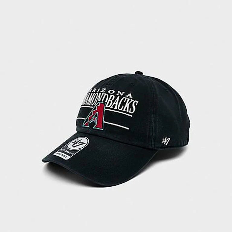 '47 애리조나 다이아몬드백스 MLB 팀 네임 & 로고 클린 업 스트랩백 모자 블랙