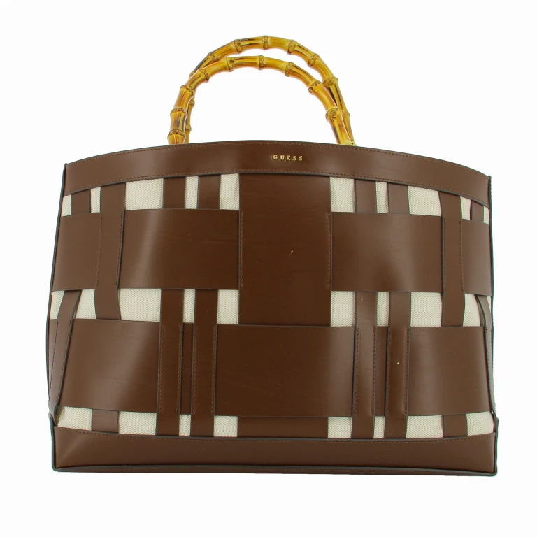 , Aida, leather, fabric bag, dark brown, HWAIDWL2376, 50 x 35 x 19 cm