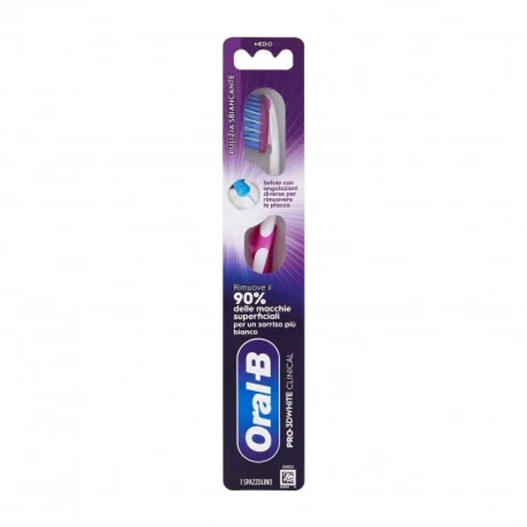 Oral-B Manual Toothbrush Pro-3D White Clinical Whitening Cleaning Medium