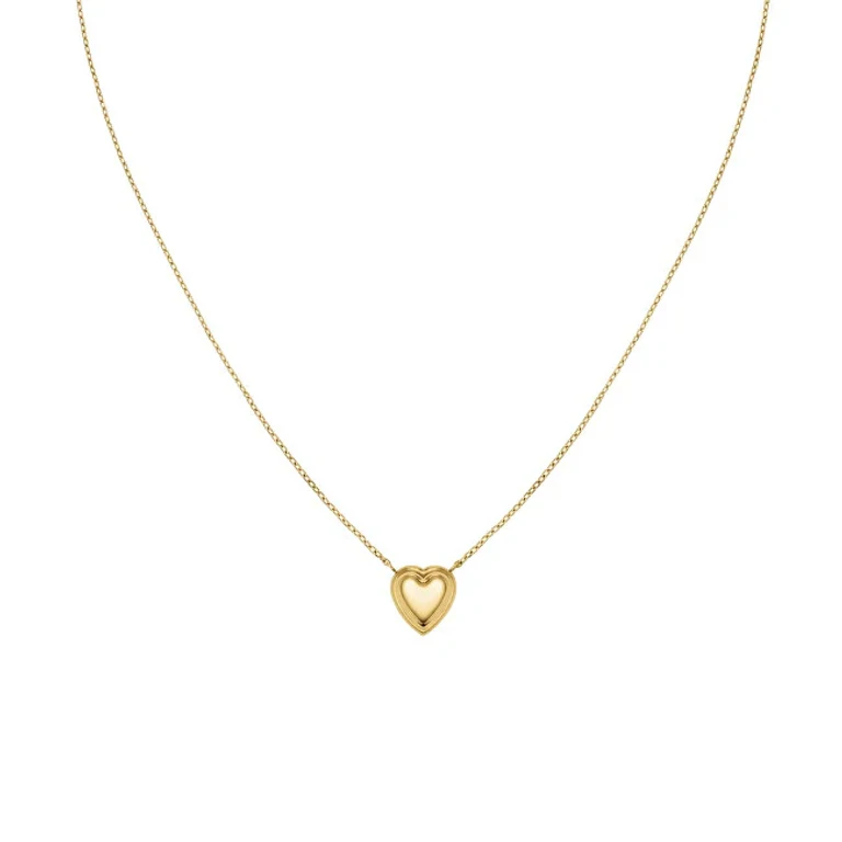 Gold-Plated Necklace with Heart Pendant Jnphg-J1008