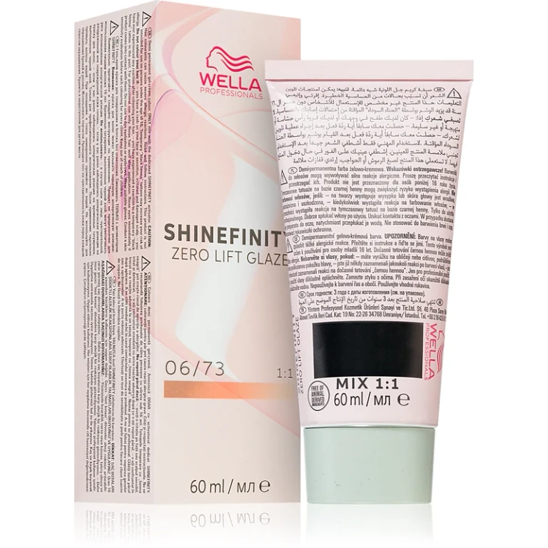 Shinefinity Zero Lift Glaze English hair dye 60ml 06/73 | Dark brown golden blonde