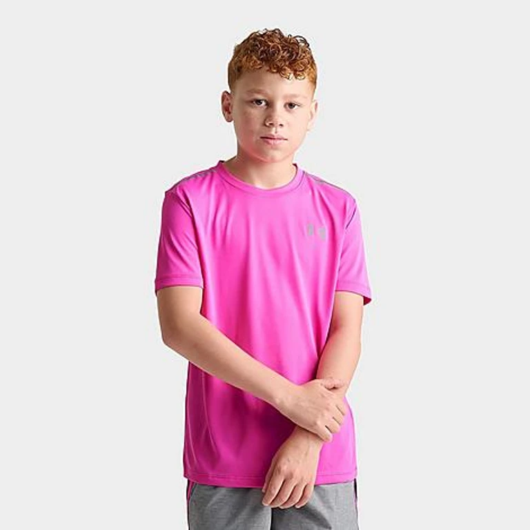 Under Armour Big Kids Tech Reflective T-Shirt in Rebel Pink/Reflective Size: Small