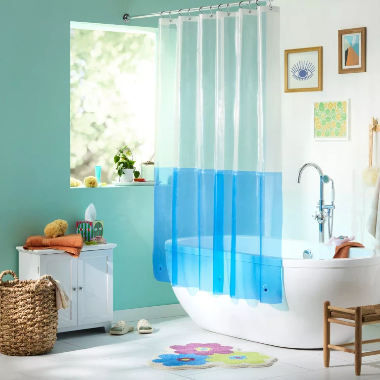 TOWN & COUNTRY EVERYDAY Sophia Textured Solid Cotton-Rich Breathable Fabric Shower Curtain with Reinforced Buttonhole