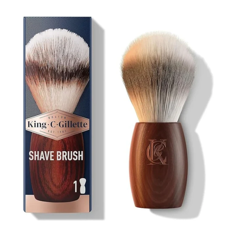 King C. Gillette Shaving Brush With Soft Fibers And Wooden Handle