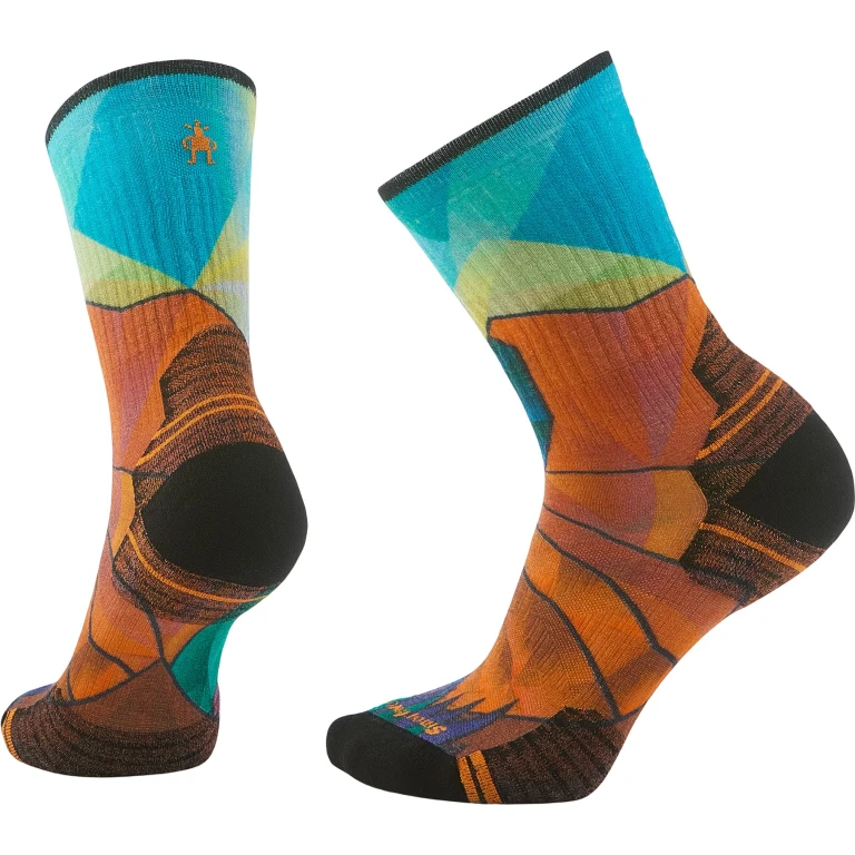 Hike Targeted Cushion Mountain Prism Print Crew Socks - Women's