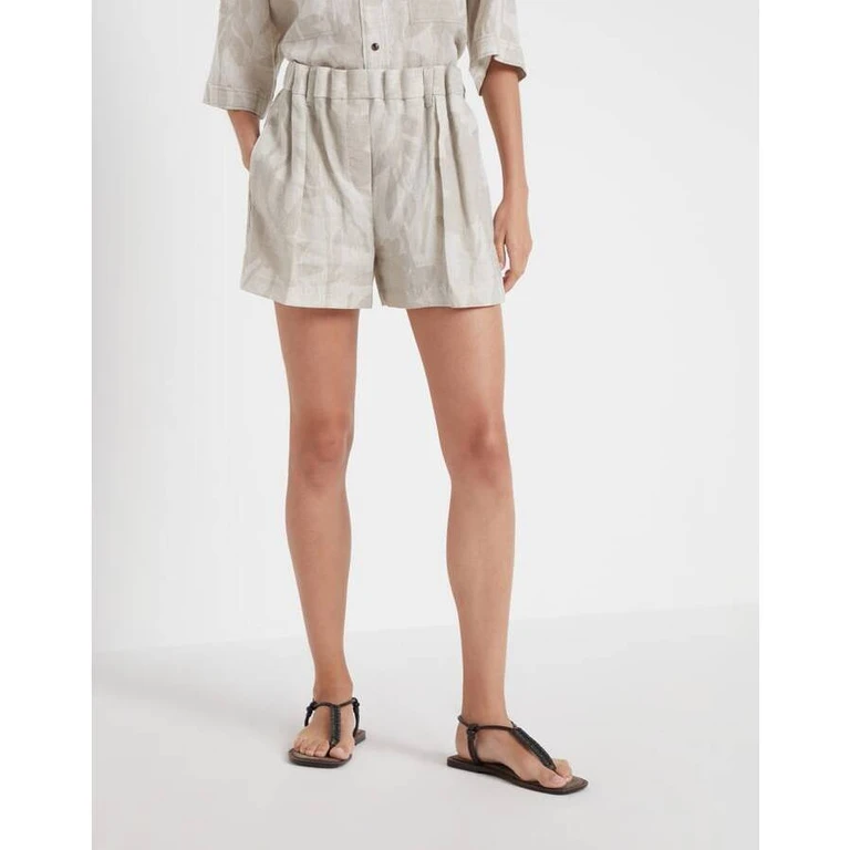 Wobeige Linen Pleated Shorts
