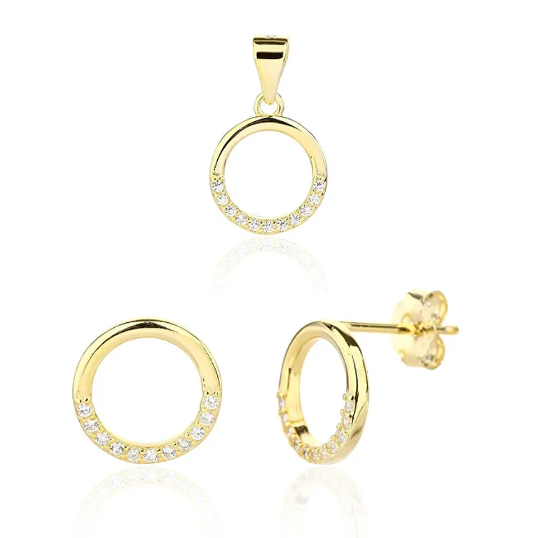 Modern Jewelry Set Gold Plated Svls0135Sj6Go00 (Pendant, Earrings)