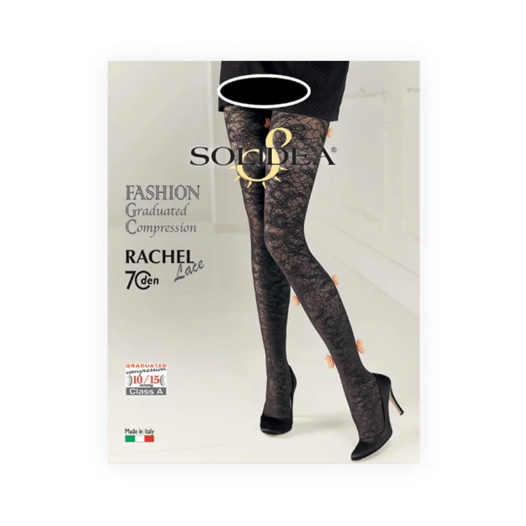 Solidea Rachel 70 Den Lace Compression Tights 10 15mmHg 1S Anthracite