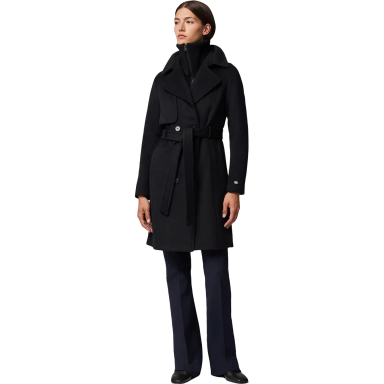Fabianne-C Semi-Fitted Classic Wool Coat with Removable Bib - Women's