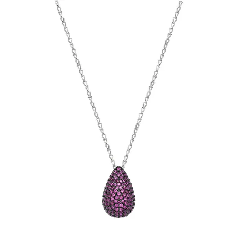 Ruby Drop Silver Necklace Passion Fantasy FPR120