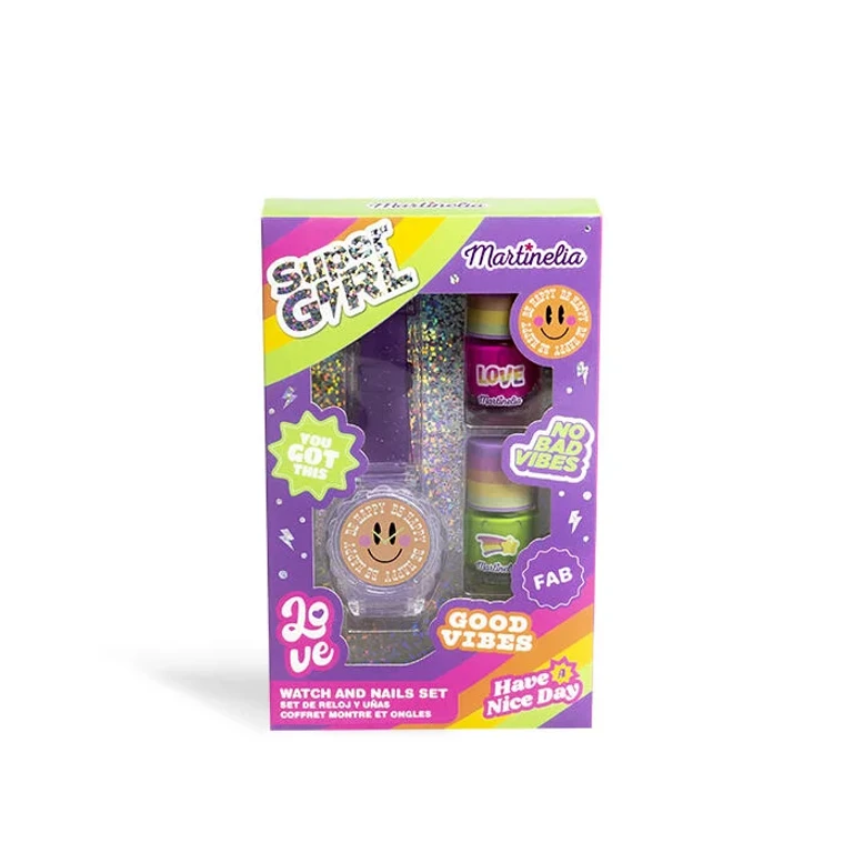 Super Girl watch and nail set Martinelia