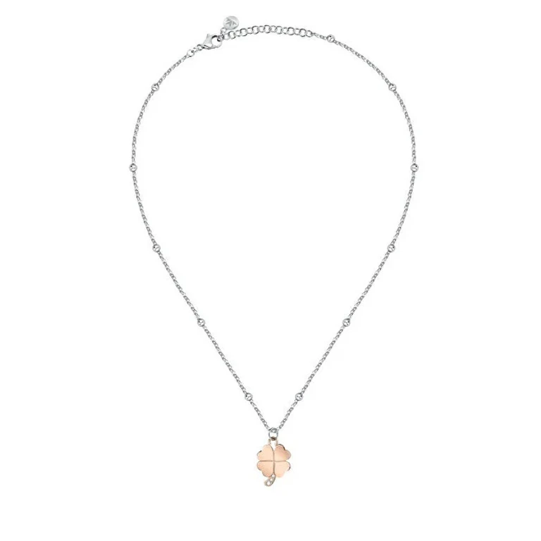 Charming Two-Tone Steel Lucky Necklace Maia Sauy05
