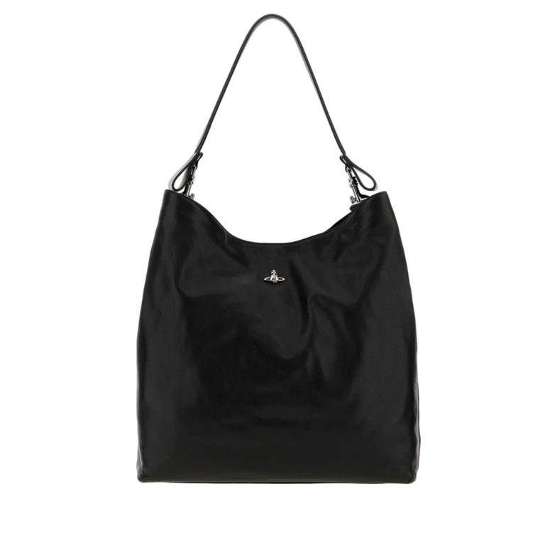 Black Leather Large Lottie Shopping Bag Borse A Mano