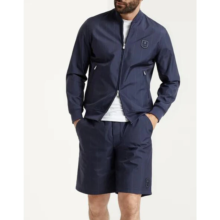 Blue Zip-Up Bomber Jacket