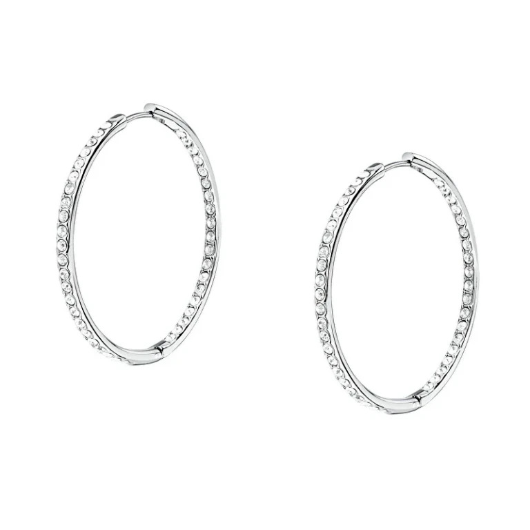Hoop Earrings With Crystals Ø 3.5 Cm Creole Saup36