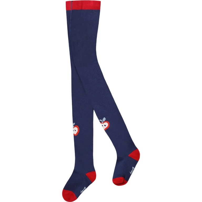 Knit Tights with Apples - Little Girl