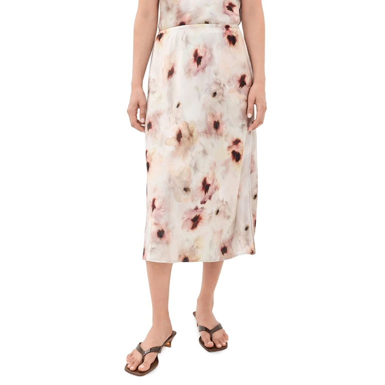 Watercolor Floral Slip Skirt soft peony XS