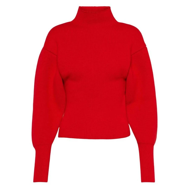Puffed Sleeve Wool Cashmere Sweater