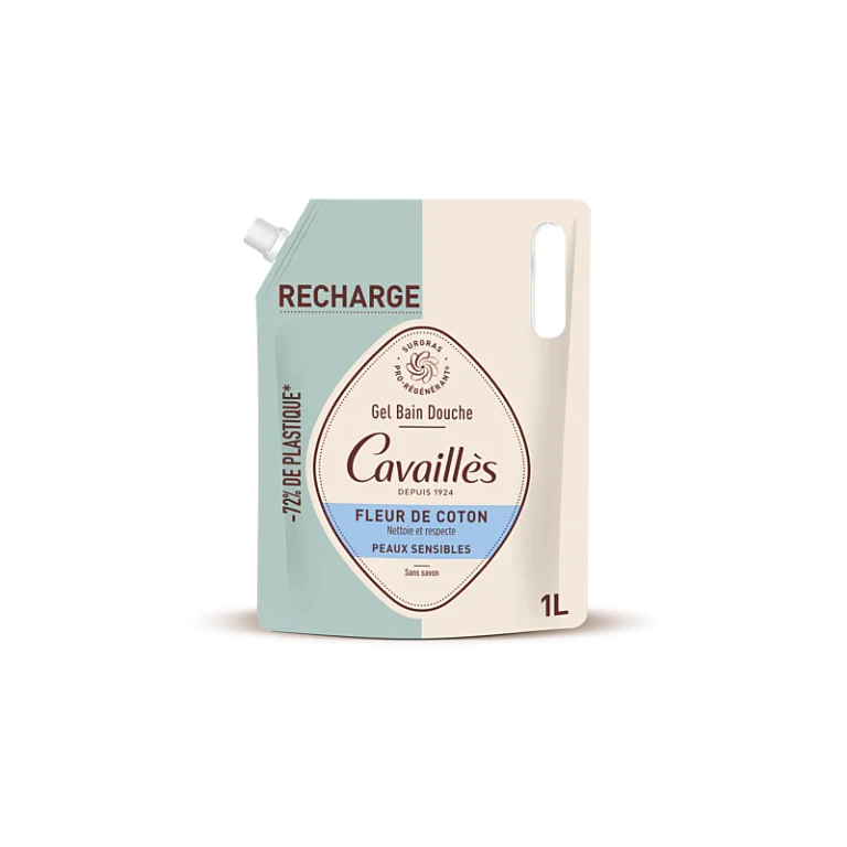 Cavaillès Eco-refill Bath and Shower Gel Cotton flower Sensitive skin 1L