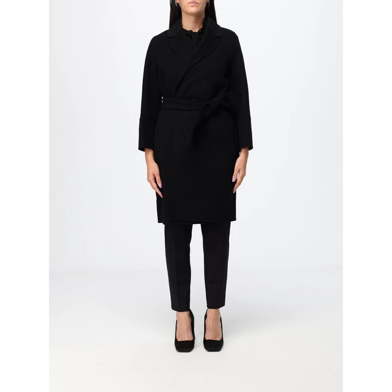 Knee-Length Robe Coat in Pure Virgin Wool (2629016091600013)