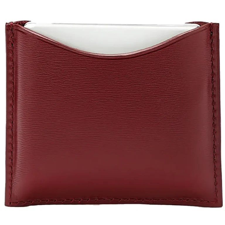 Compact chocolate leather case La Bouche Rouge