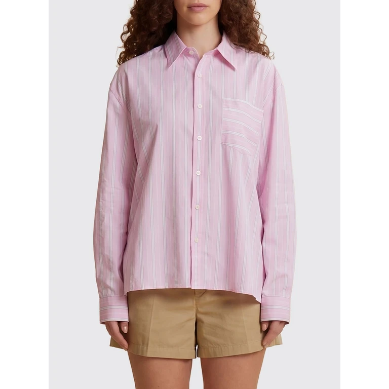 Striped Relaxed Fit Long-Sleeved Cotton Shirt (WCC006PP737S5247)
