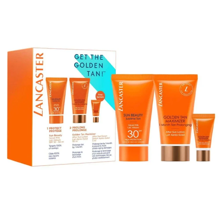 Get The Golden Tan Set After-Sun Anti-Wrinkle Serum Moisturizing Soothing Lotion SPF 30 Sunscreen
