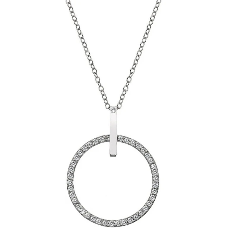 Silver Necklace with Authentic Diamond Flora Dp718