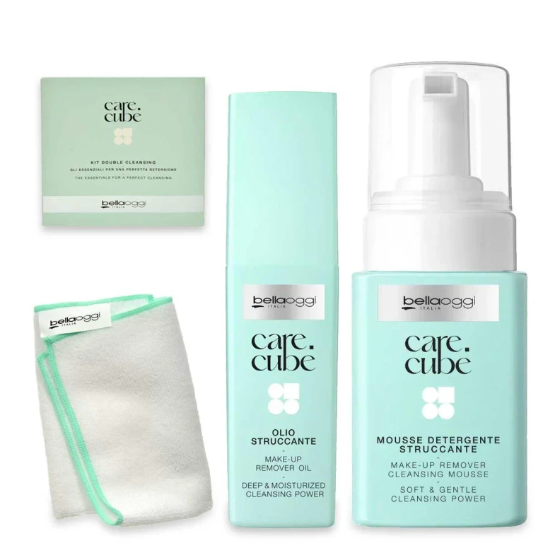 Bella oggi double cleansing oil/mousse kit