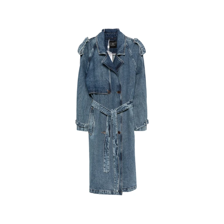 Rickie Double-breasted Belted Denim Coat