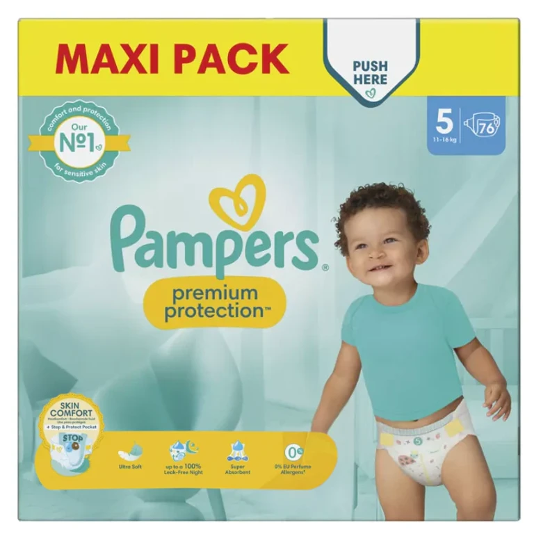 Premium Protection Size 5 (11-16kg) Maxi Pack 76 diapers